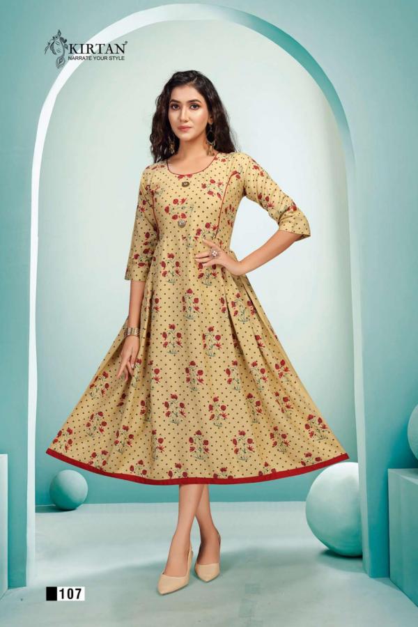 Kirtan Nitya Stylist Rayon Printed Flair Kurti 